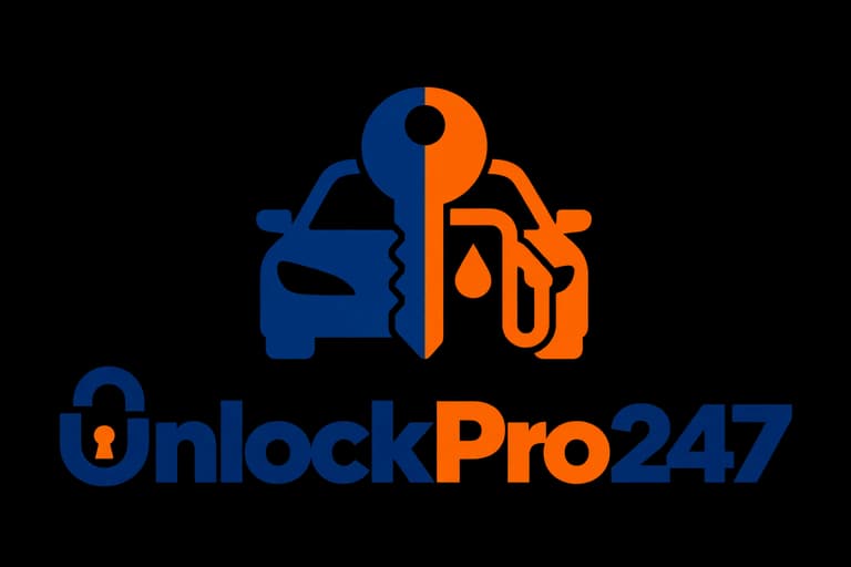 UnlockPro247 car and key emblem with company wordmark